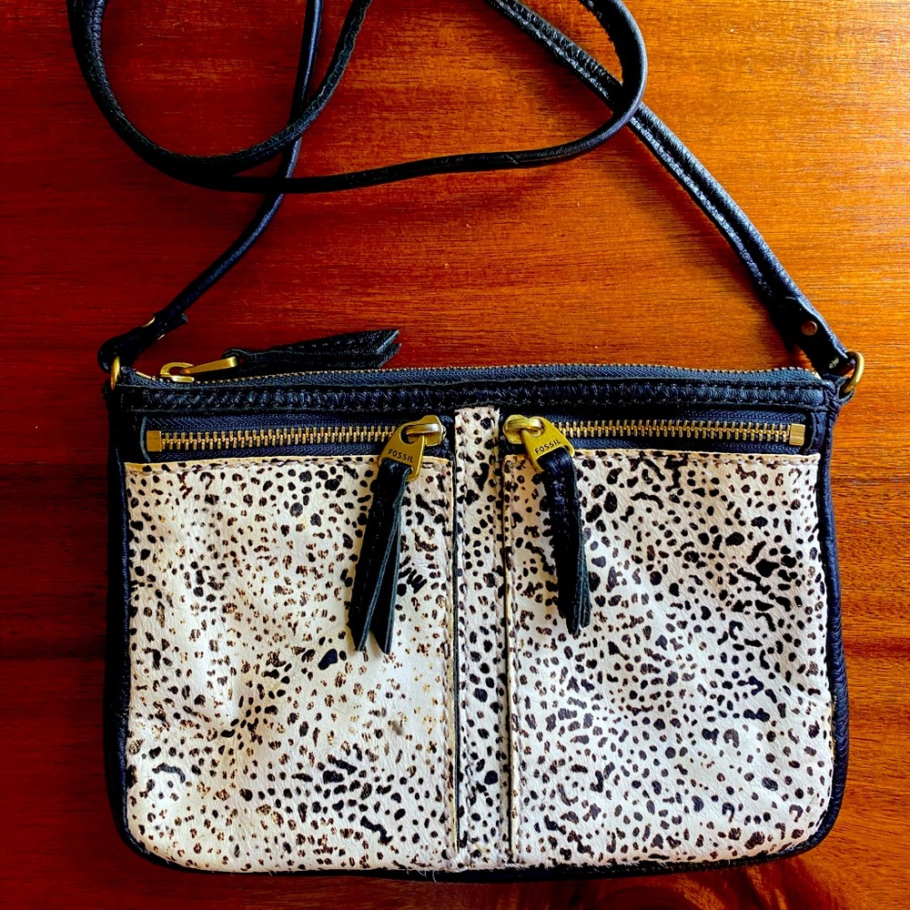 Fossil Leopard Crossbody Purse